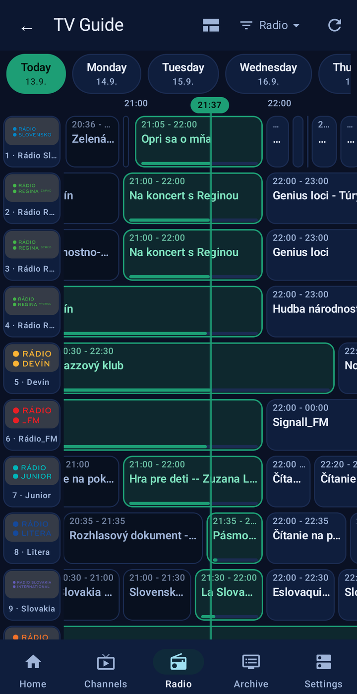 Headent Client — phone TV guide