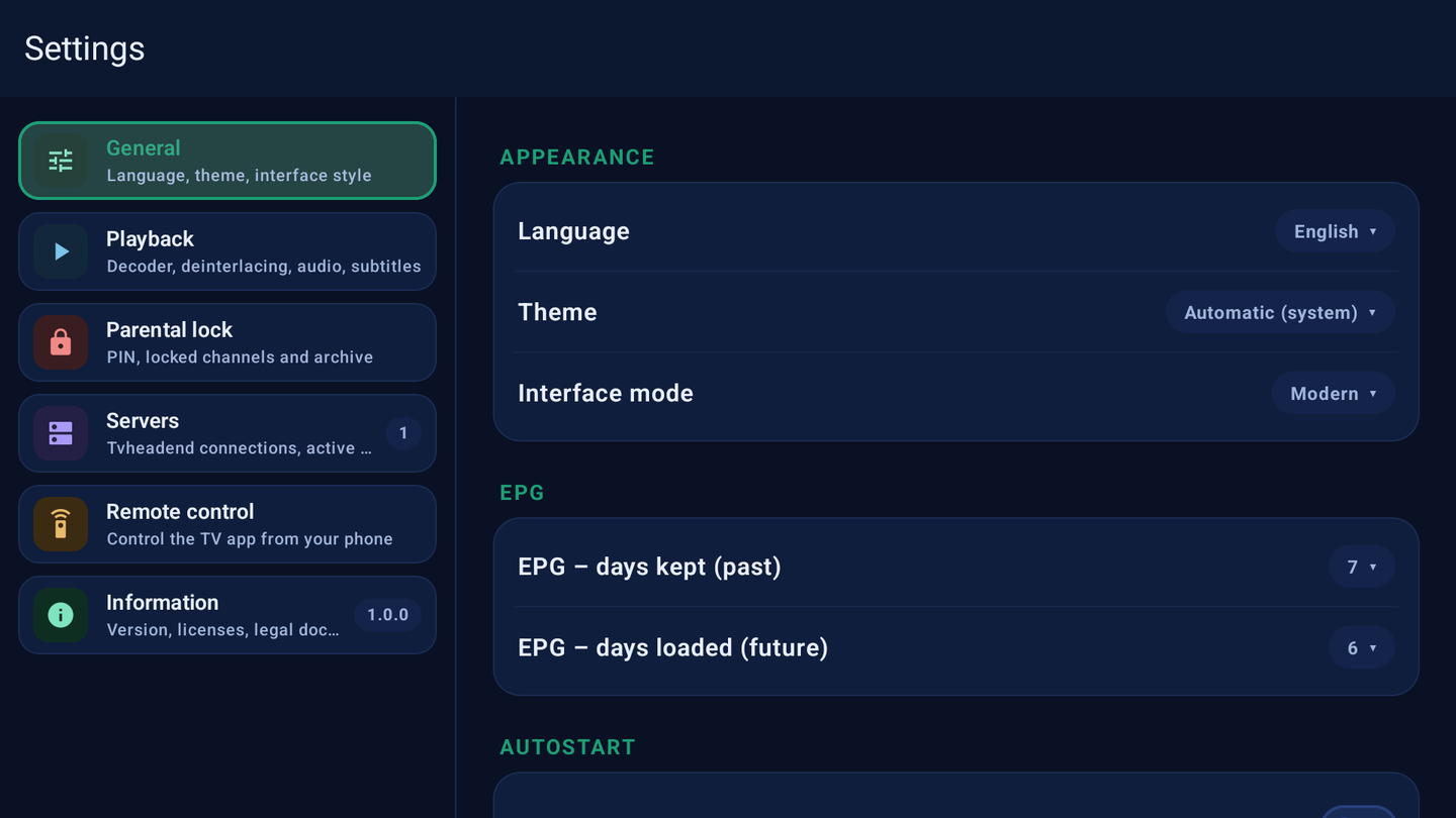 Headent Client — settings