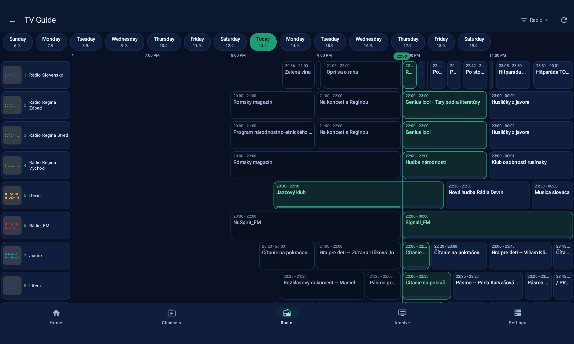 Headent Client — tablet TV guide